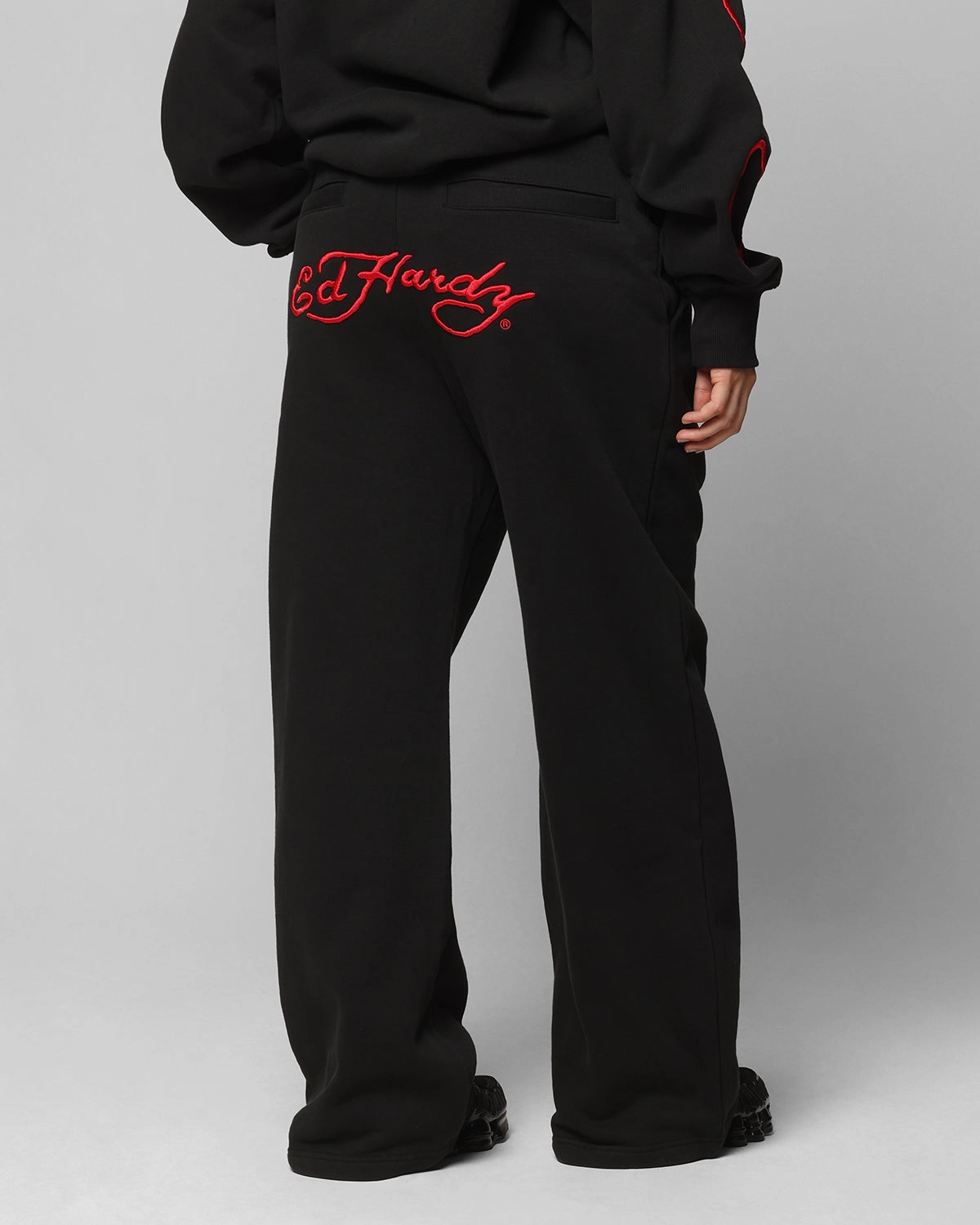 Ed Hardy Ed Hardy Track Pants Black Thermal Insulation Layer Office Friendly