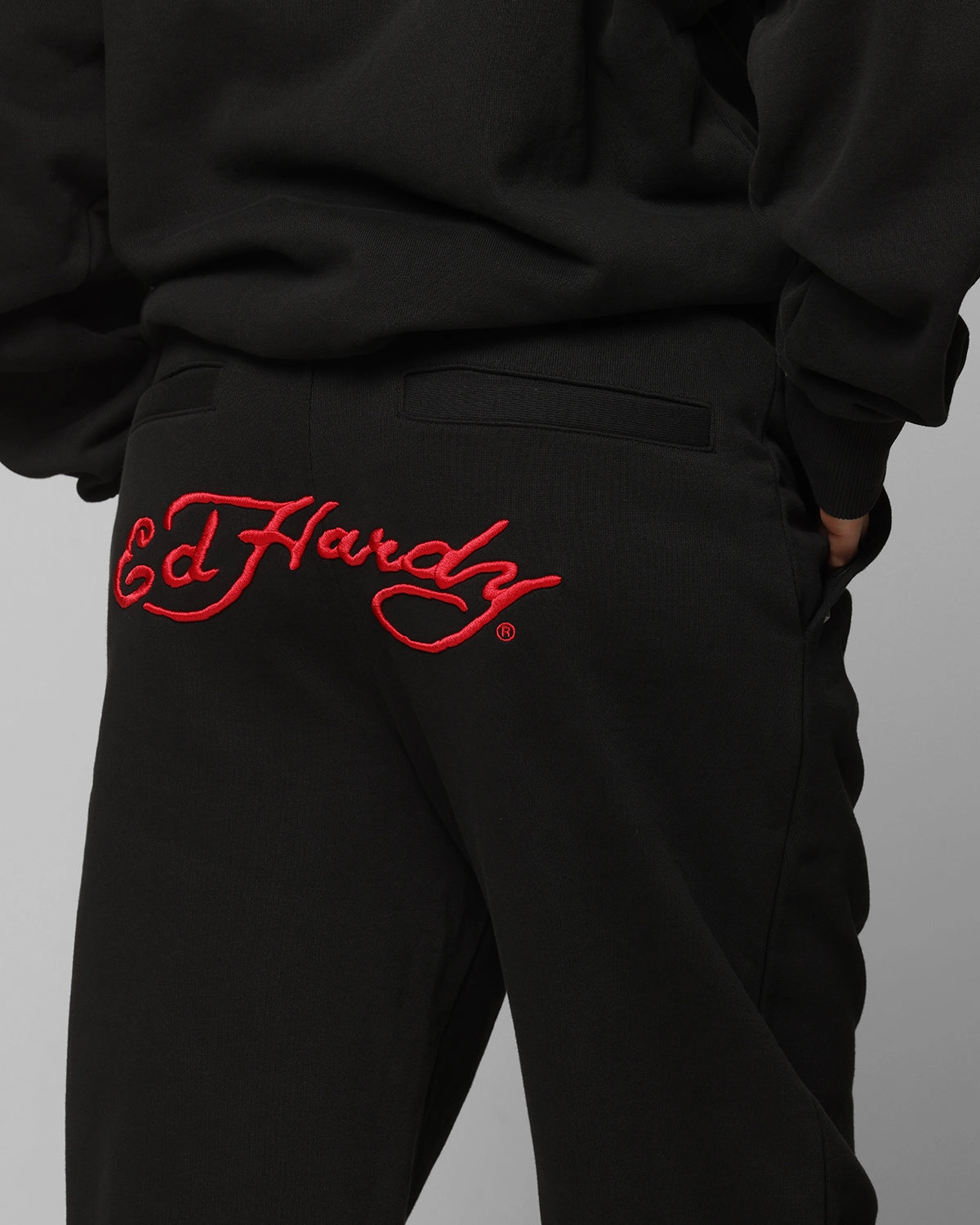 Ed Hardy Ed Hardy Track Pants Black Seamless Waist Technology Gripper Waistband
