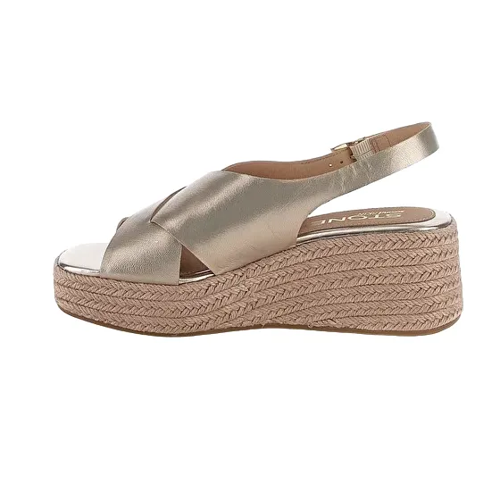 Clean Lines Stonefly sandalo in pelle laminata con zeppa da donna Ivory 4 220943-I89 tortora