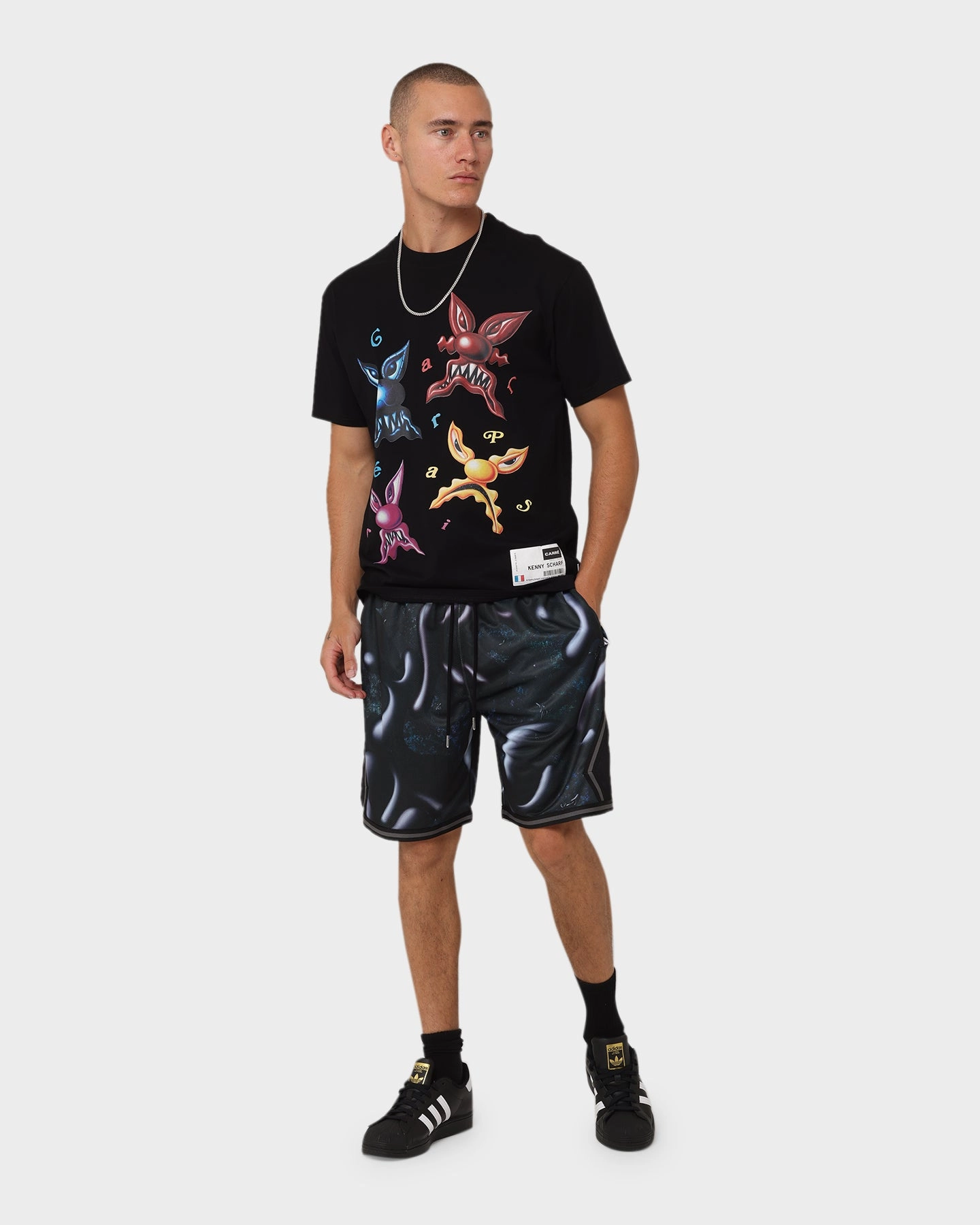 Carr?? X Kenny Scharf Meanie Oversized T-Shirt Black LayeredSleeveConstruction Eco Friendly Fabric