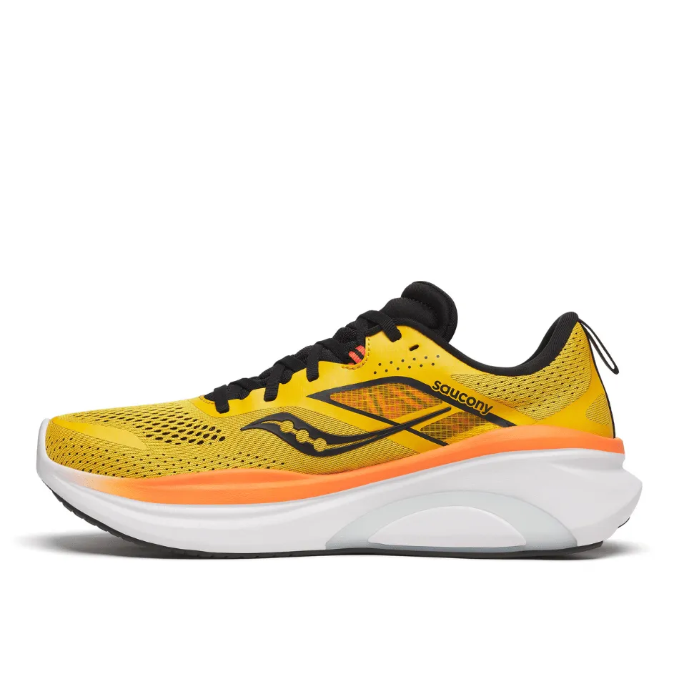 Saucony Men's Omni 22 Running Shoes in Pollen/Black SS25 Trendy Choice Reinforced Eyelets