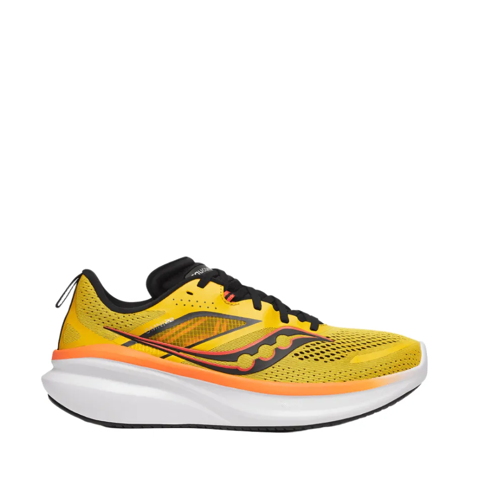 Saucony Men's Omni 22 Running Shoes in Pollen/Black SS25 Feel Fresh Seamless Upper