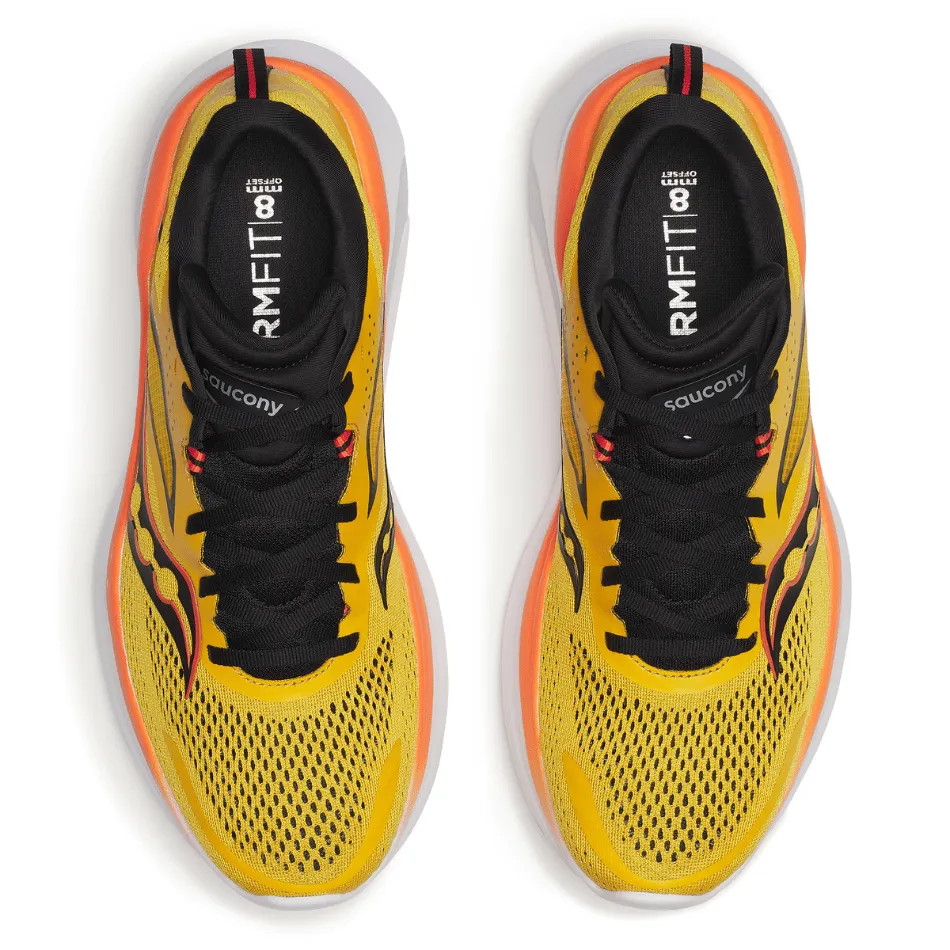 Ethically Sourced Materials Tear Resistant Fabric Saucony Men's Omni 22 Running Shoes in Pollen/Black SS25