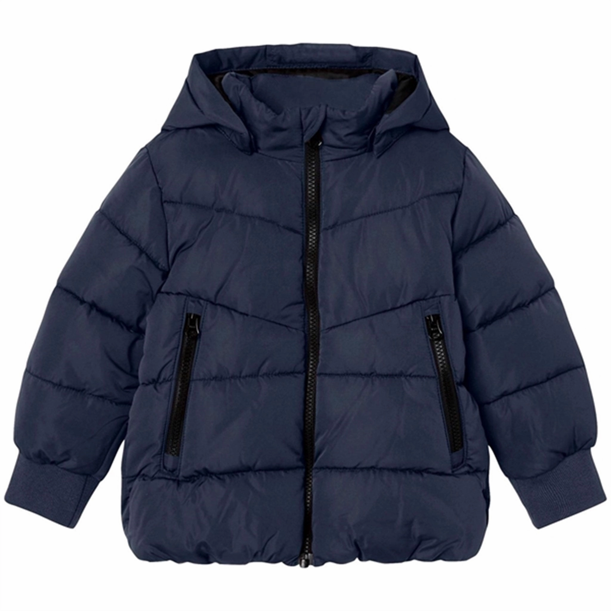 Name it Dark Sapphire Music Puffer Jacket Cozy Hood Detail FleeceLined