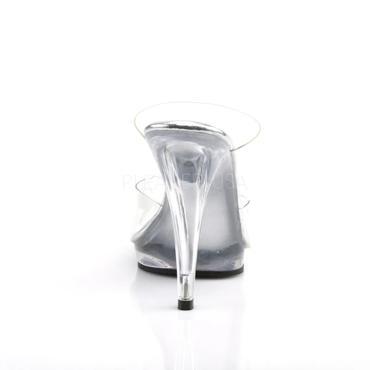 Clear Double Strap Slipper with 4.5-inch Heels FLAIR-402