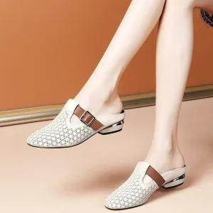 Closed-Toe Slippers Hollow Hole Sandals Half Slippers