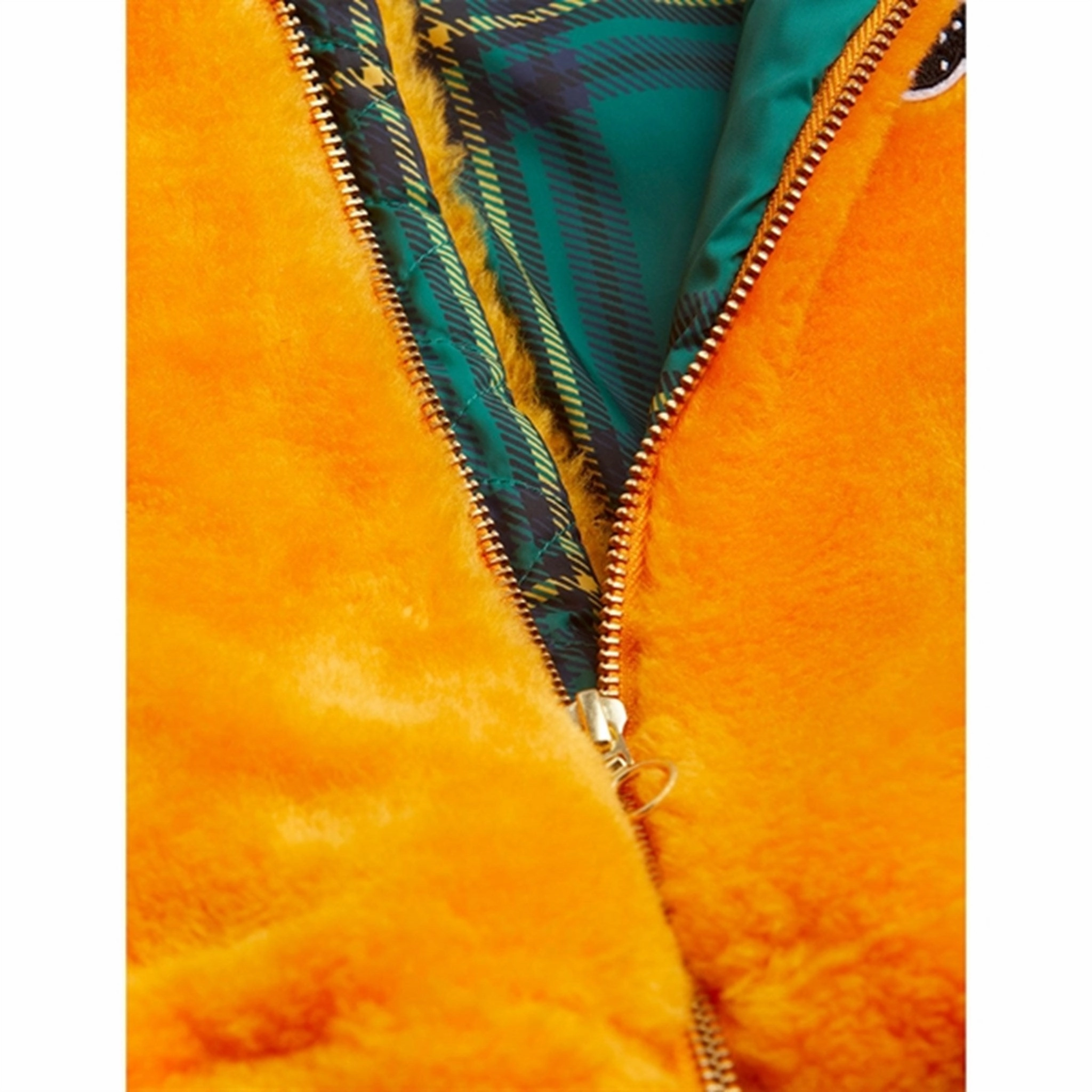 Mini Rodini Yellow Faux Fur Aviator Jacket Functional Layer Piece