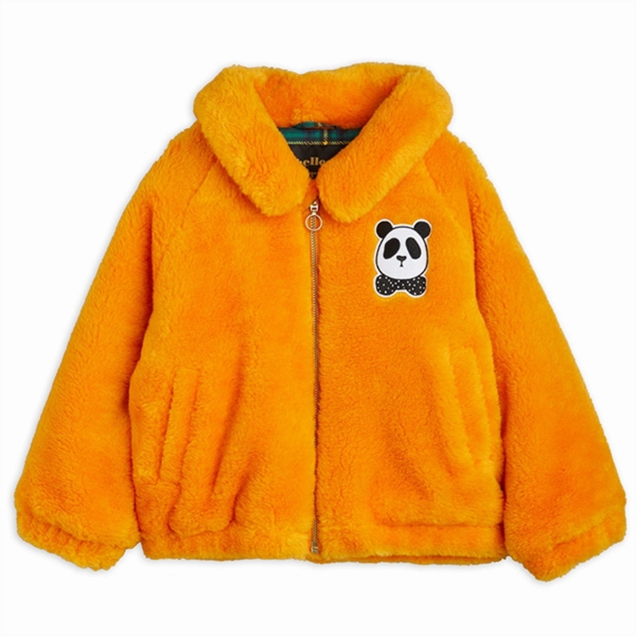 Mini Rodini Yellow Faux Fur Aviator Jacket Soft Touch Lining