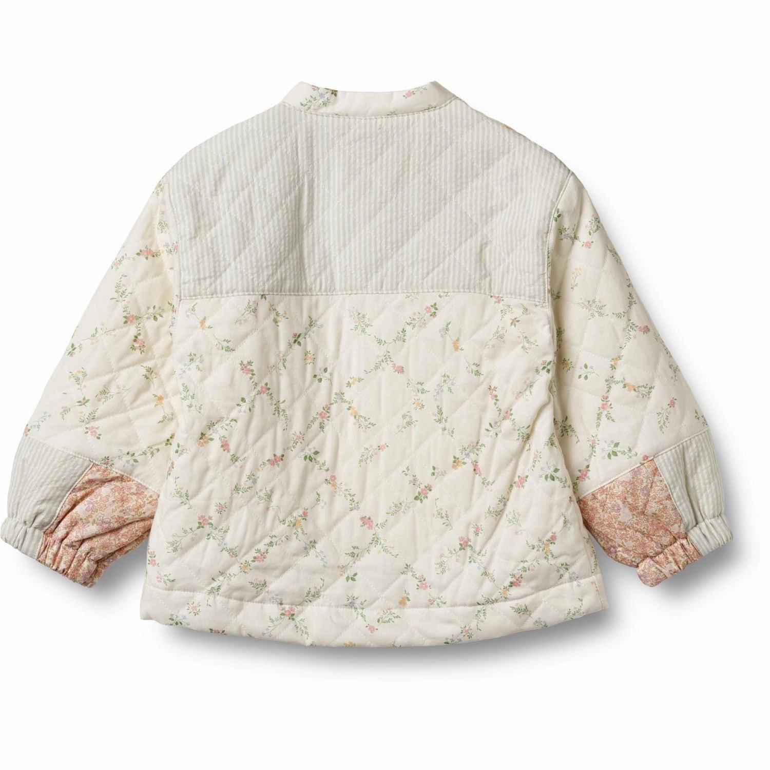 Wind Shield Frictionless Lining Wheat Ivory Checked Flowers Quilt Jacket Inga