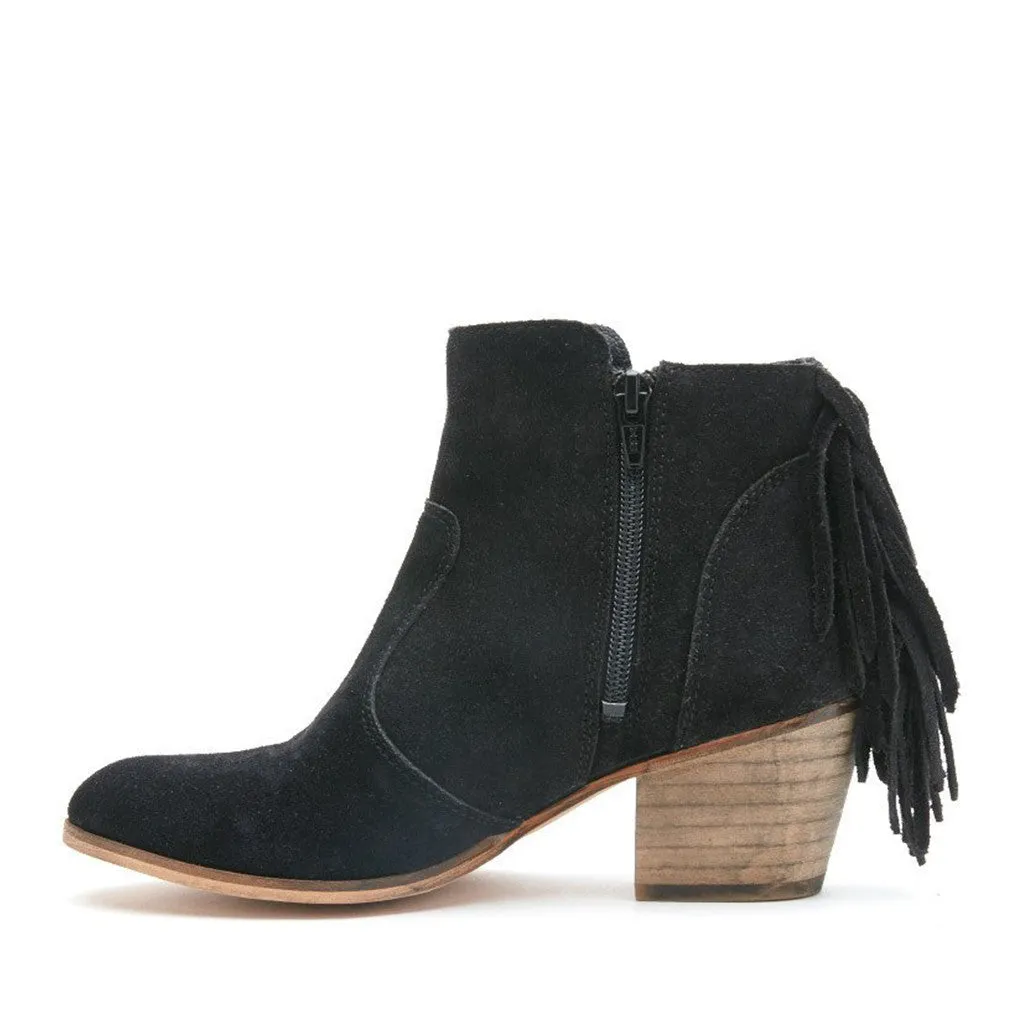 Coconuts Espana Fringed Bootie in Black