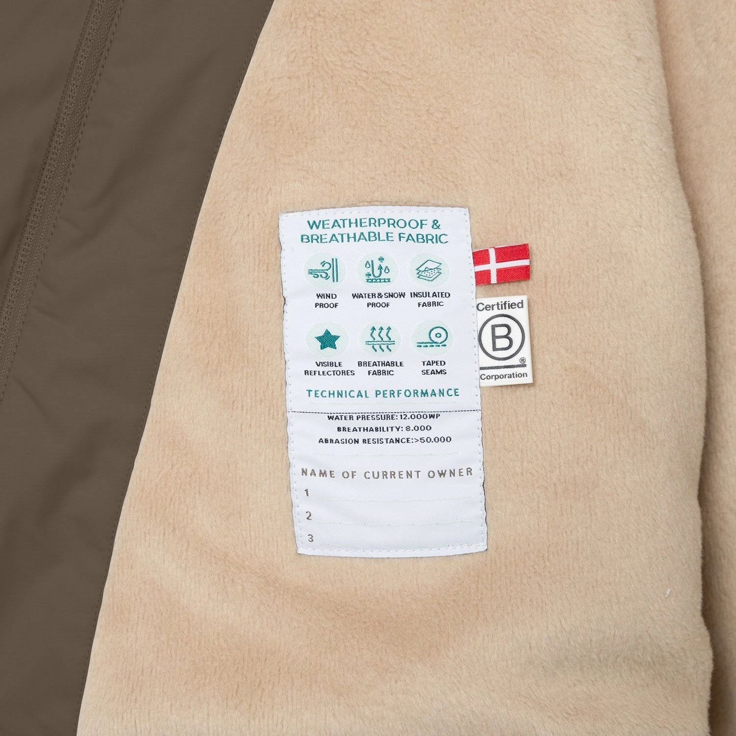 WaterResistantCoating Mini A ture Tarmac Green Matwang Fleece Lined Winter Jacket. GRS