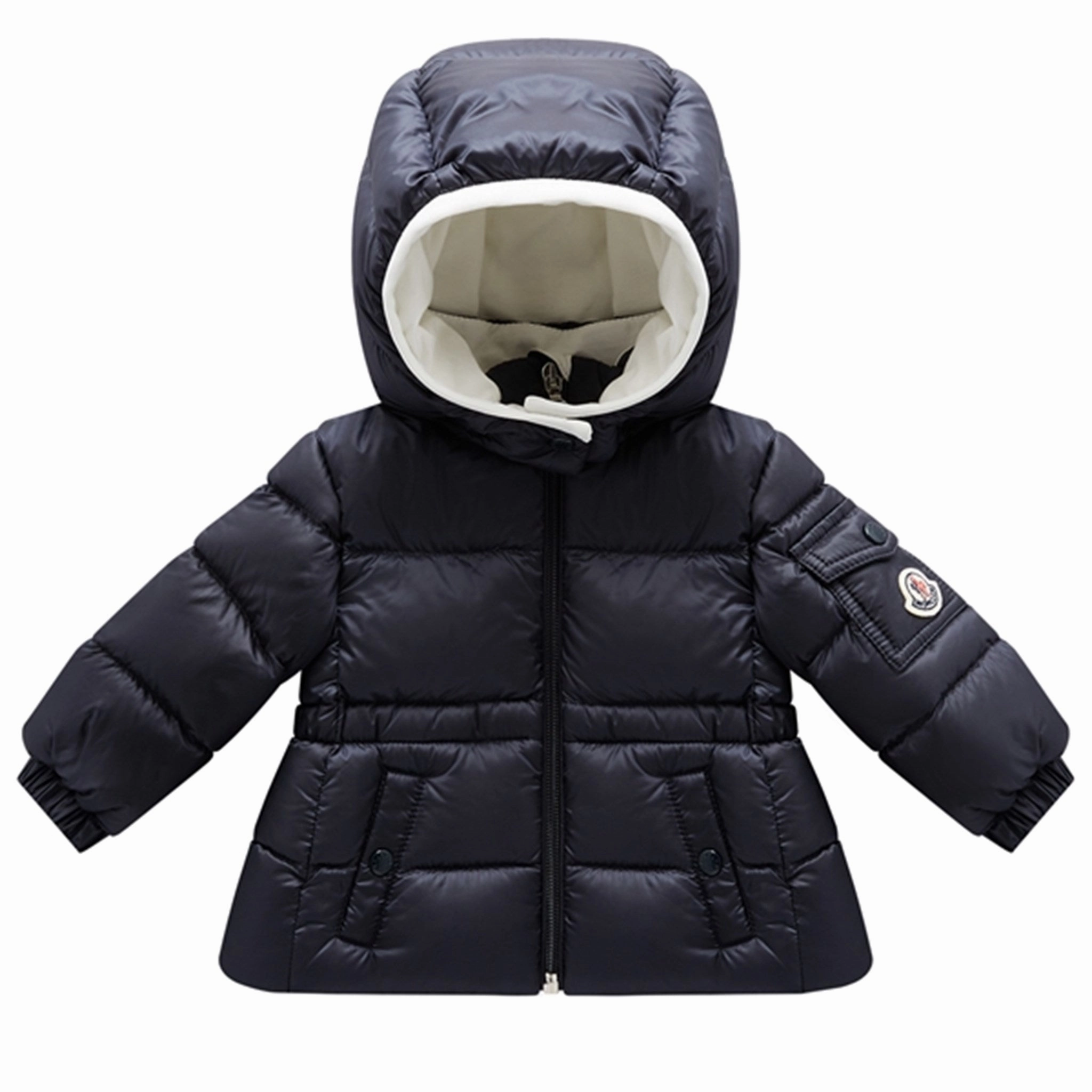Moncler Sayna Giubbotto Jacket Navy Cold Outfit RibbedKnitCollar