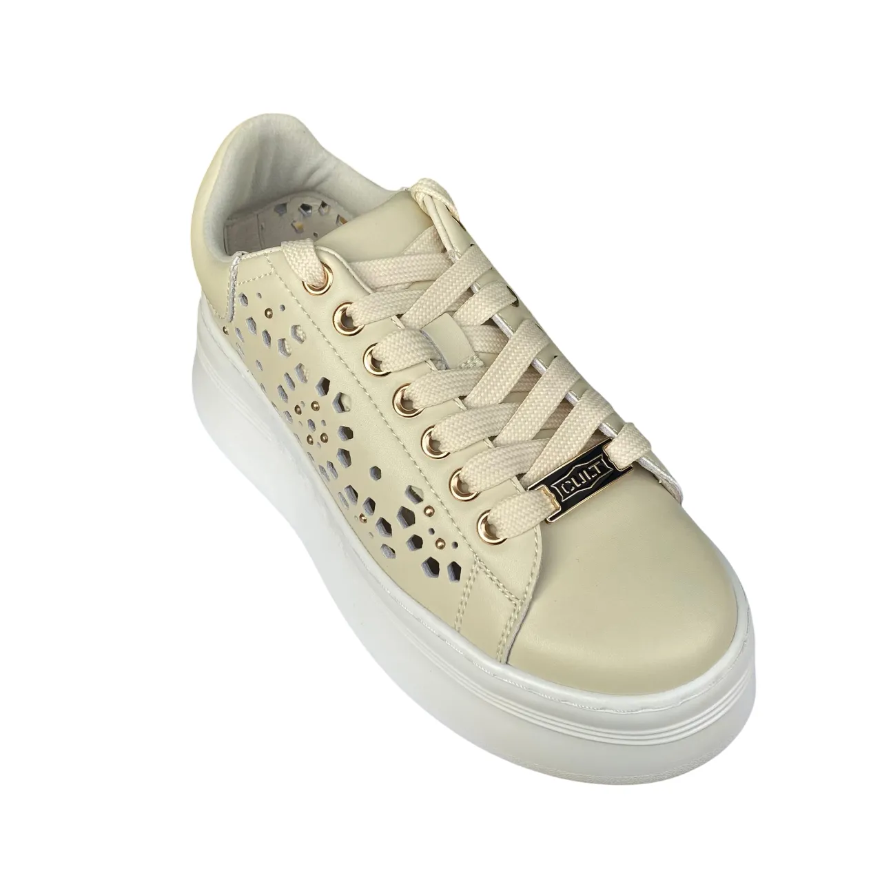 Cult scarpa sneakers con zeppa da donna Pearl 4425 beige action - themed running wear