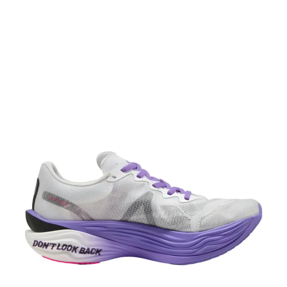 PUMA Women's Deviate NITRO Elite 3 DIGITOKYO Running Shoes in PUMA White/Dark Amethyst AW25 High   Top Shock Diffusion Technology