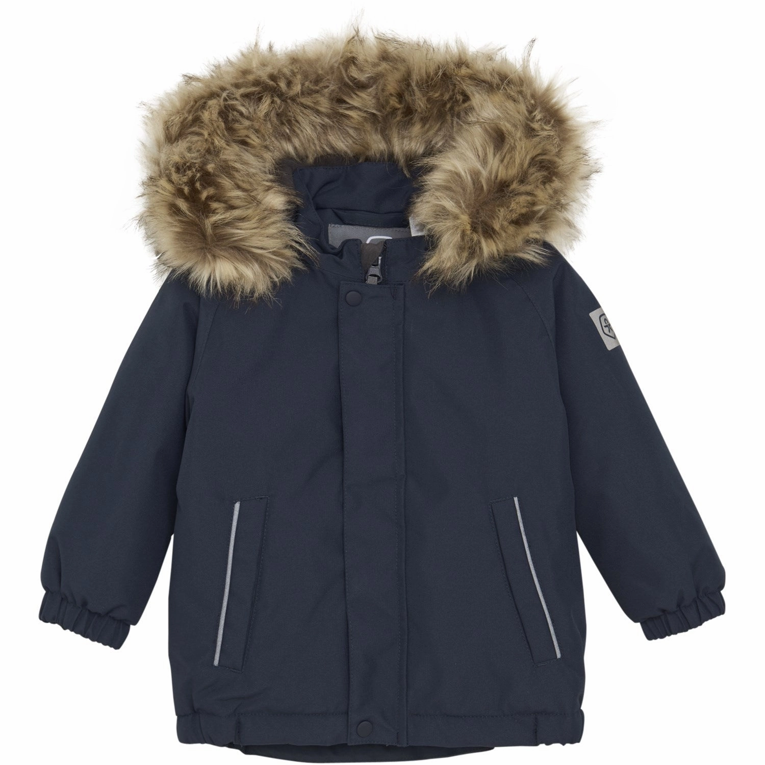 nylon blend Scratch Resistant Zippers Color Kids Total Eclipse Baby Parka W. Fake Fur