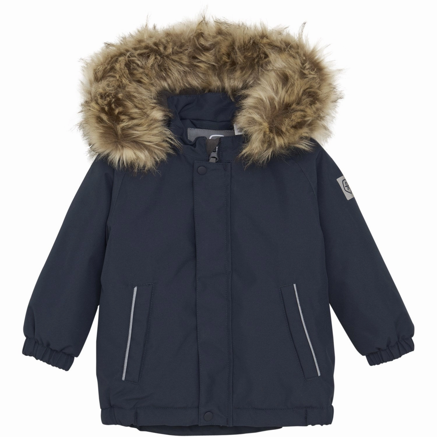 Color Kids Total Eclipse Baby Parka W. Fake Fur Neutral Tones Look