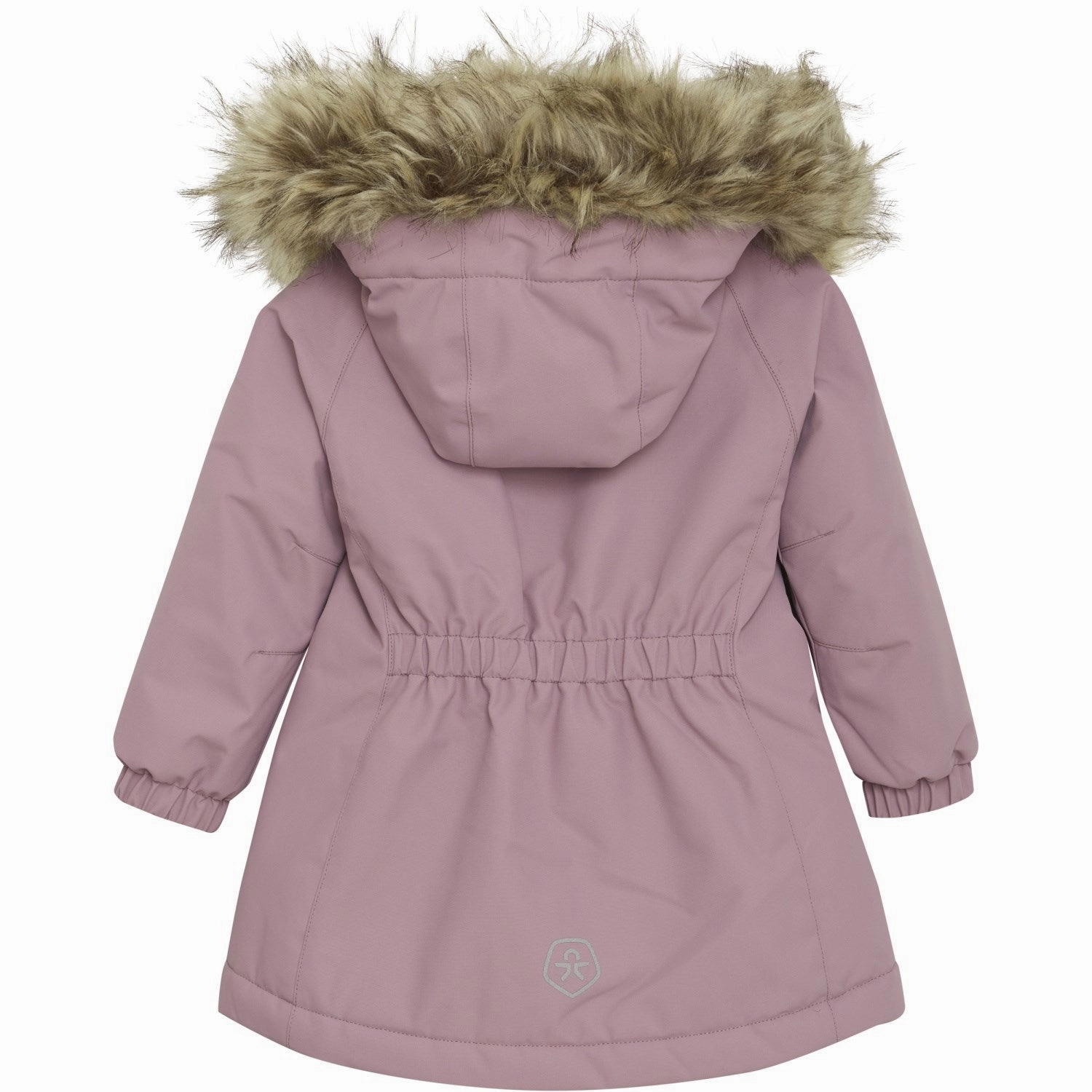 Snap Button Collapsible Packable Style Color Kids Woodrose Baby Parka W. Fake Fur