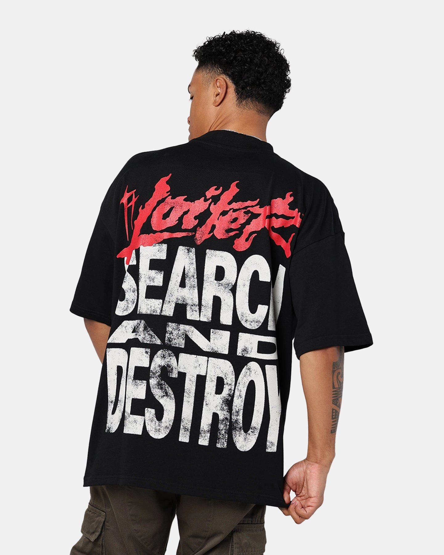 Loiter Search And Destroy Oversized T-Shirt Black Essential Wear