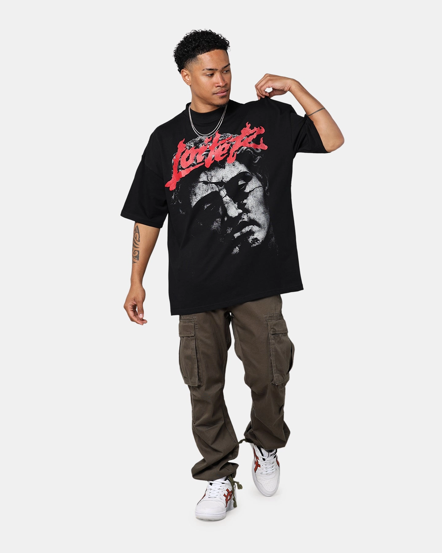 Loiter Search And Destroy Oversized T-Shirt Black Breathable Look Cozy Look