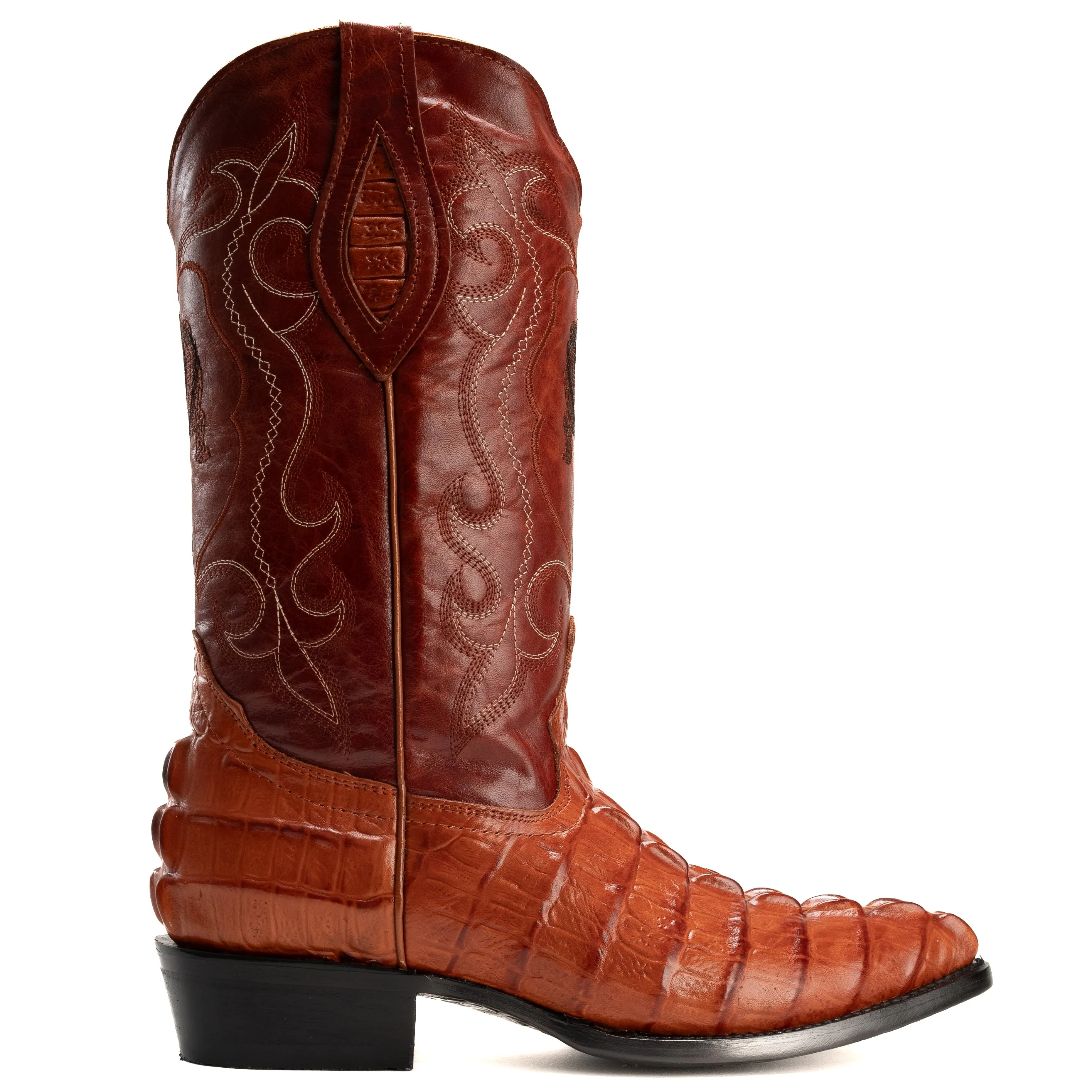 Combo JB904 Cognac Combo Men's Western Boots: J Toe Cowboy & Rodeo boots in Genuine Leather 004 Cognac Belt