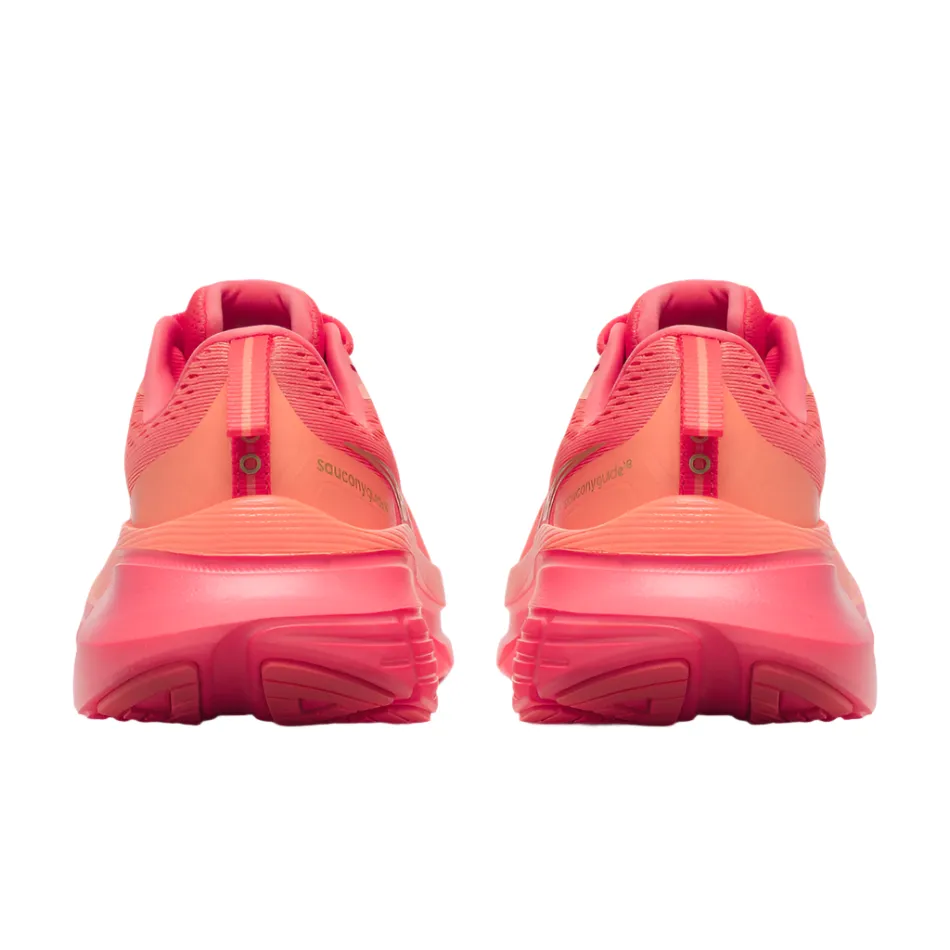 Saucony Women's Guide 18 Running Shoes in Salmon/Coral AW25 Comfortable Flex Comfort Padding