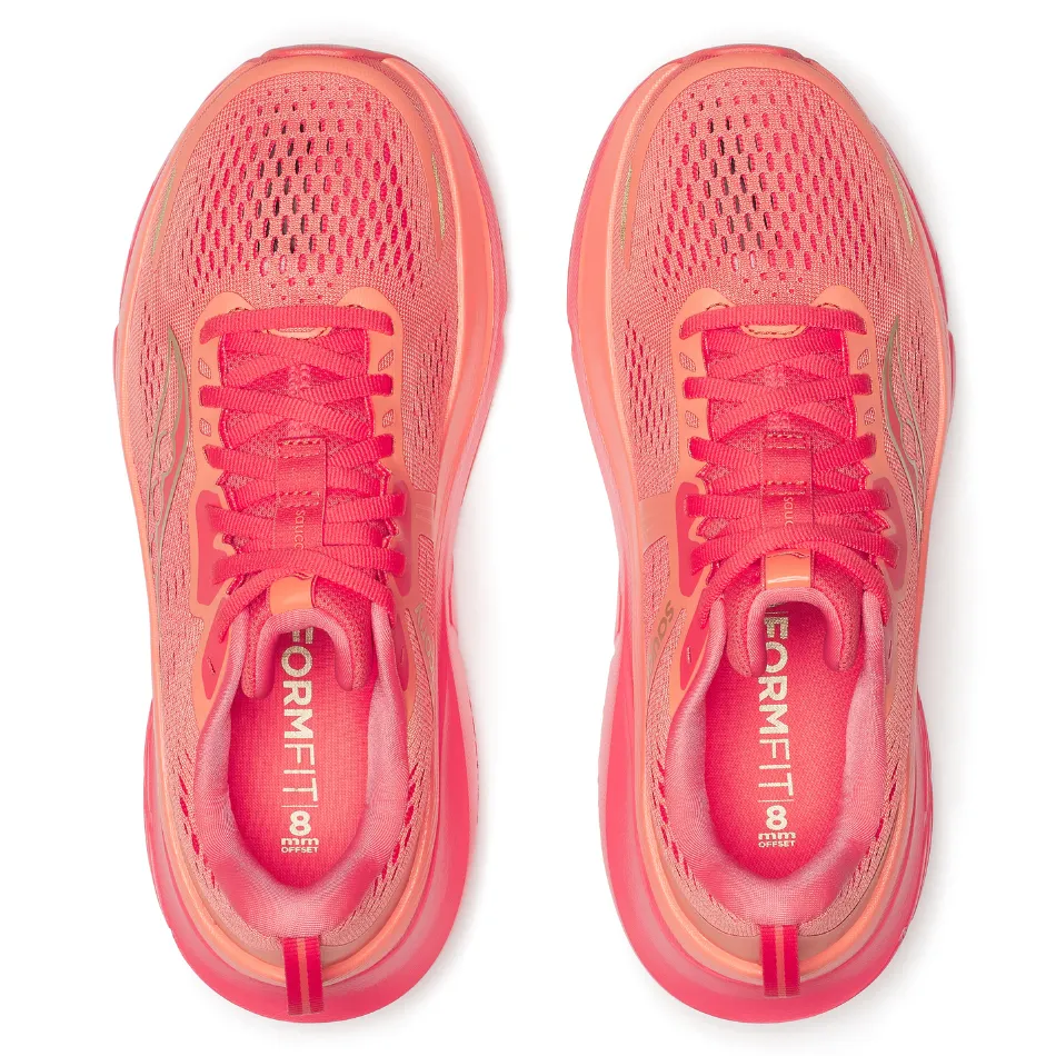 SlipResistantOutsole All-day breathability Saucony Women's Guide 18 Running Shoes in Salmon/Coral AW25