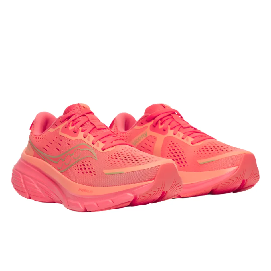 Saucony Women's Guide 18 Running Shoes in Salmon/Coral AW25 Everyday Use