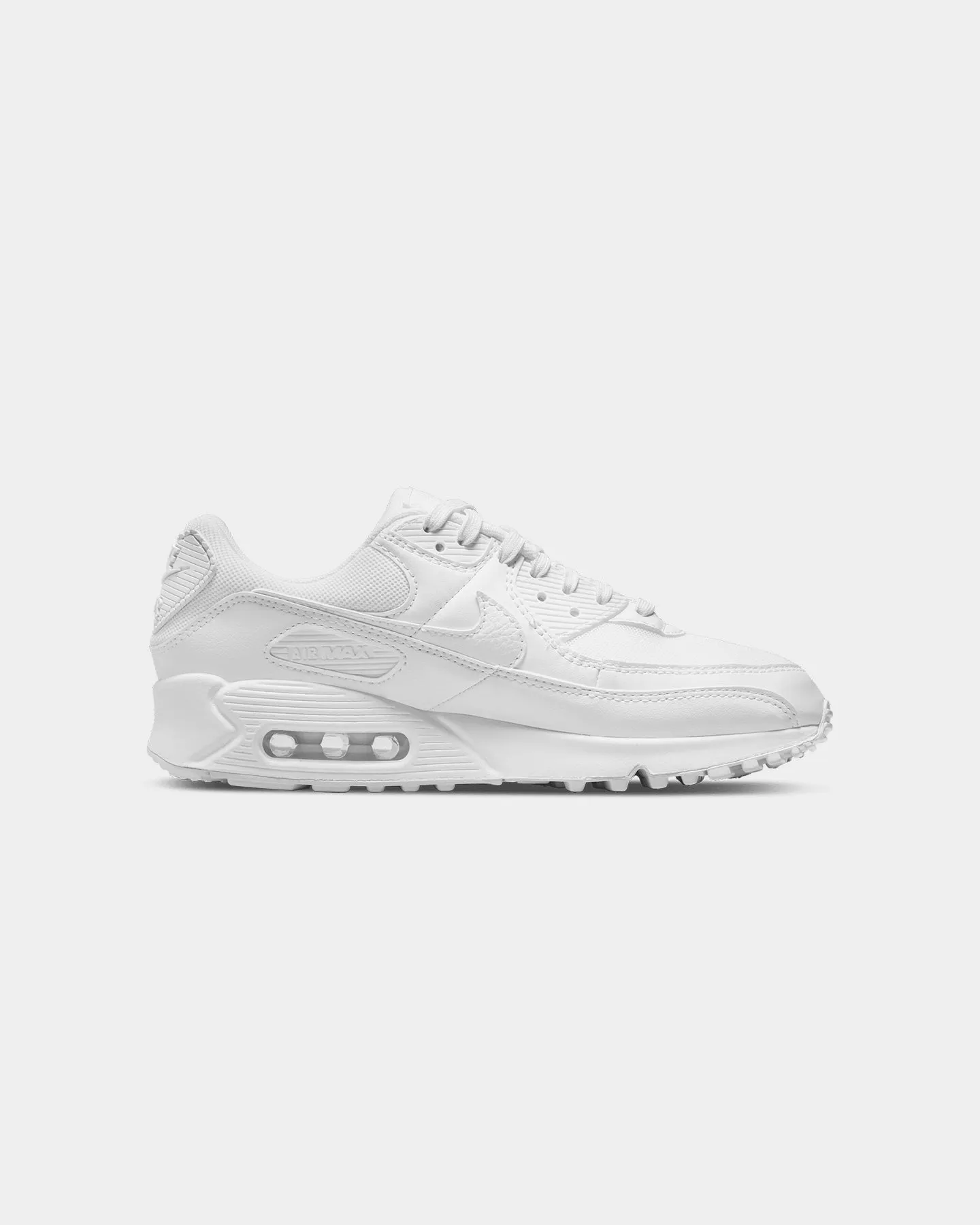 Nike Women's Air Max 90 White/White non - breathable lining shoes heel - stabilizing shoes