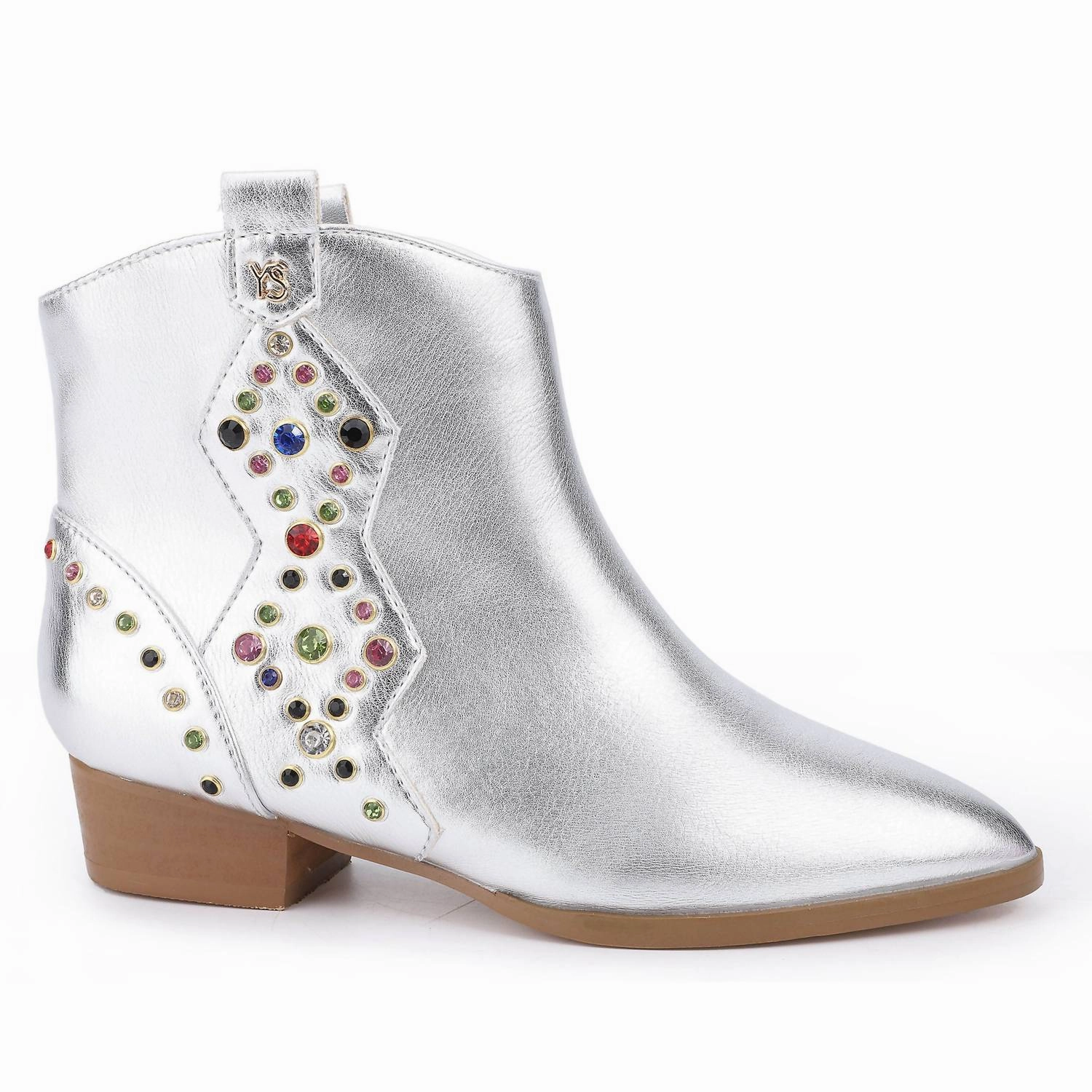 Kids Miss Dallas Gem Western Boot In Silver Airflow Ventilation Channels