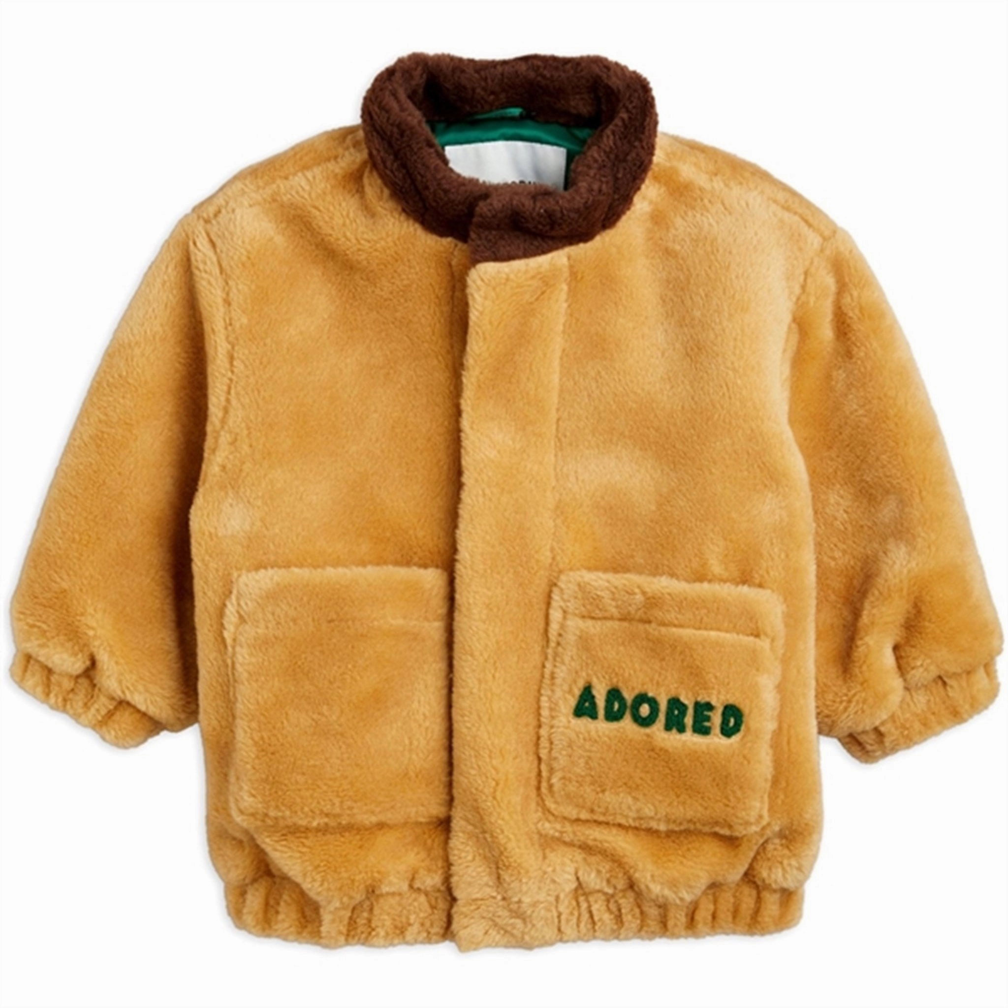Mini Rodini Adored Faux Fur Hooded Jacket Beige Seamless Technology