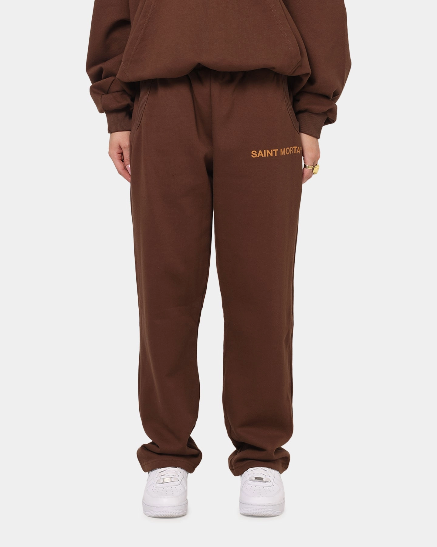 Saint Morta Sacred Script Track Pants Brown tailored look Active Lifestyle