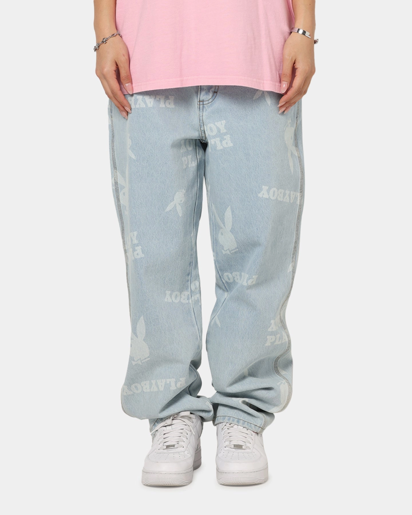 Urban appeal Playboy Mess Denim Jeans Light Indigo