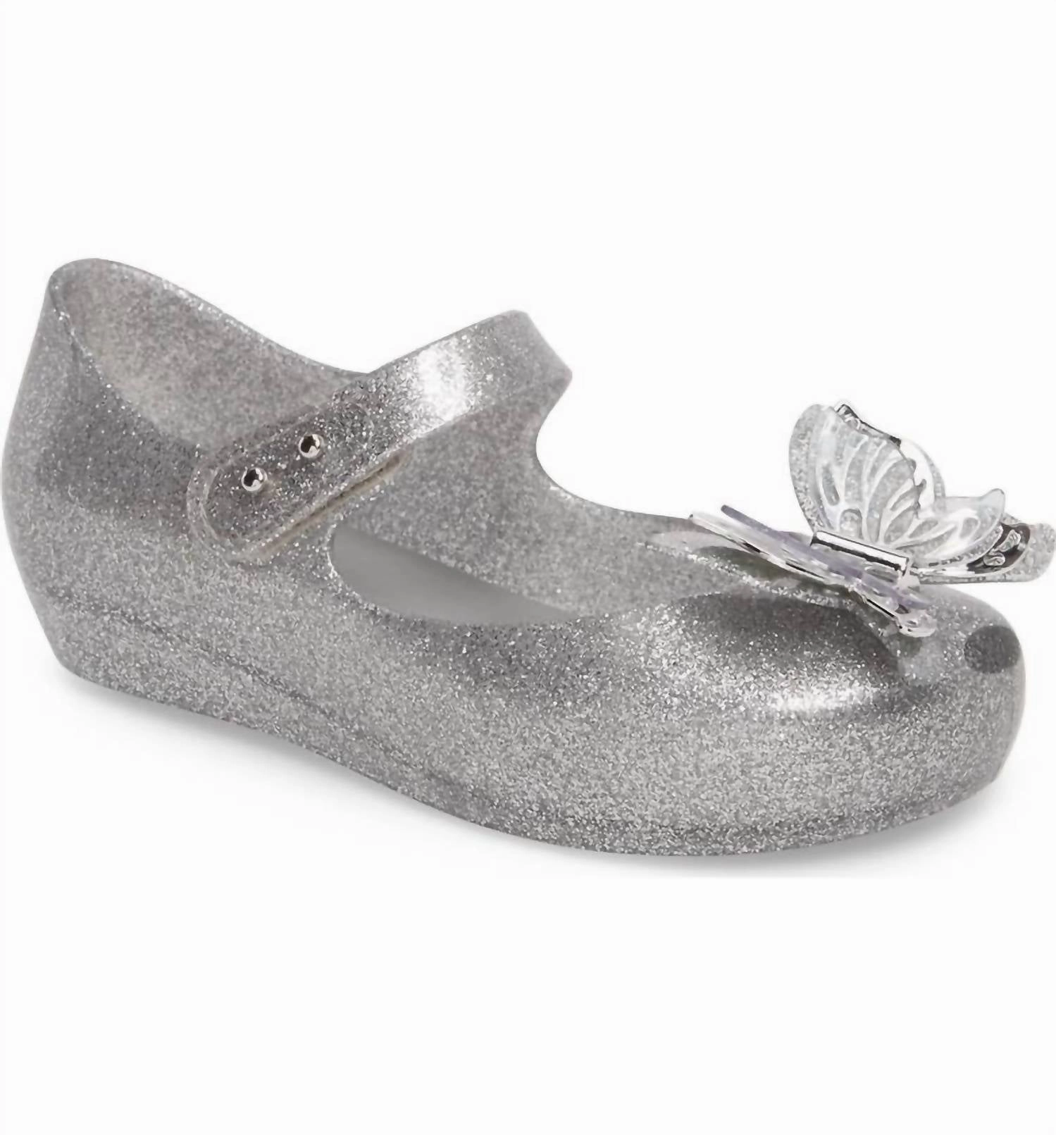 Ultimate Comfort Kids Ultragirl Fly Sandals In Shiny Silver Glitter