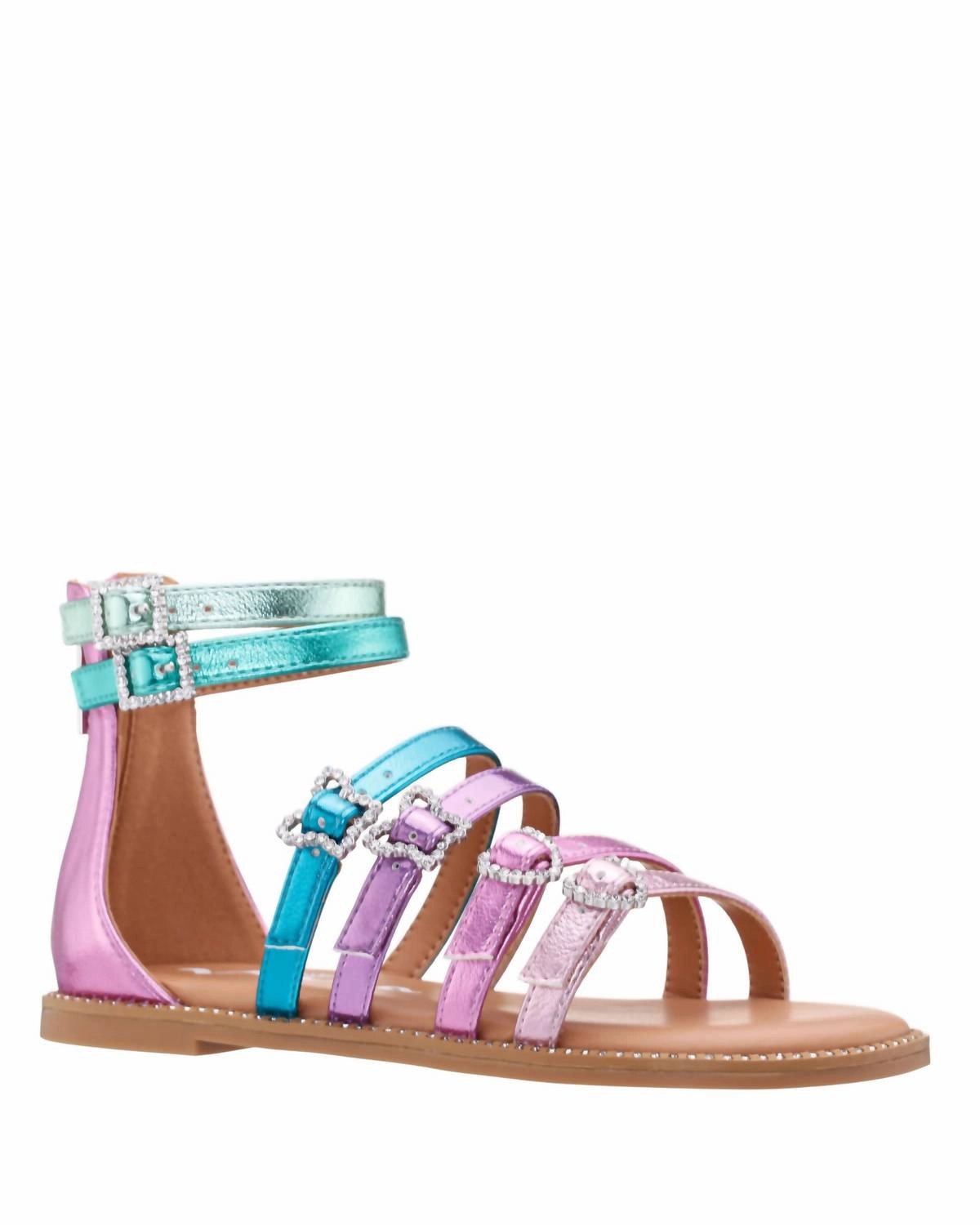 stretchy design Adaptive Fit Girl's Brie Sandal In Pastel Multi