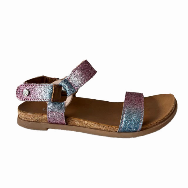 Arch Support Footbeds Ugg Girls Pink | Blue Sparkle Sandals
