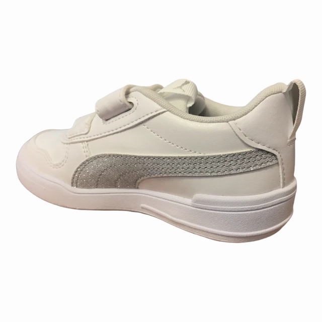 spring running shoes Puma sneakers da bambina Multiflex Glitzm FS V PS 384885 01 bianco argento