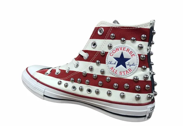double - strap shoes for exercise Converse scarpa sneakers da donna CTAS Bandiera USA 164994C bianco-blu-rosso