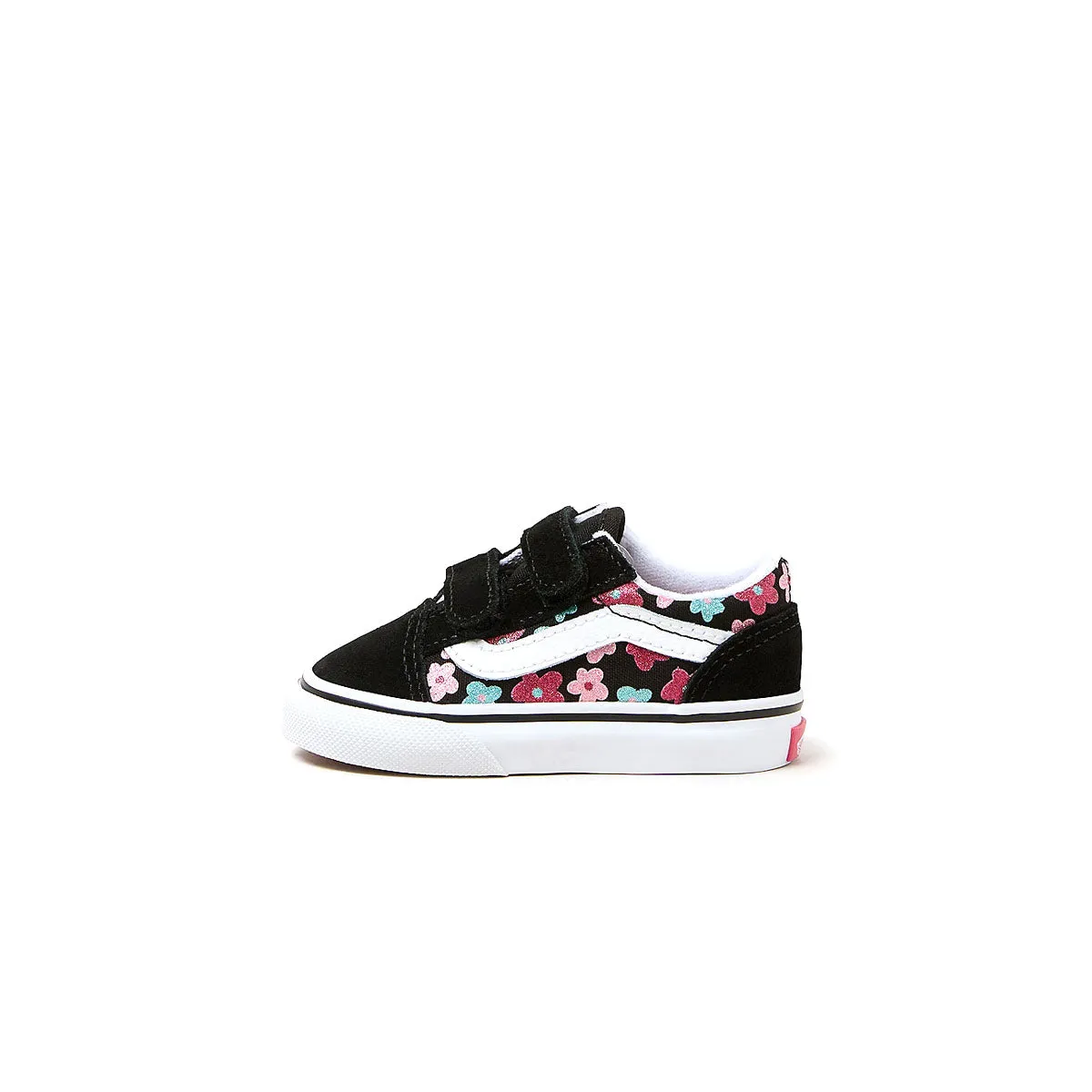 Toddlers Old Skool Hook & Loop 'Flower Glitter' Trek Easy