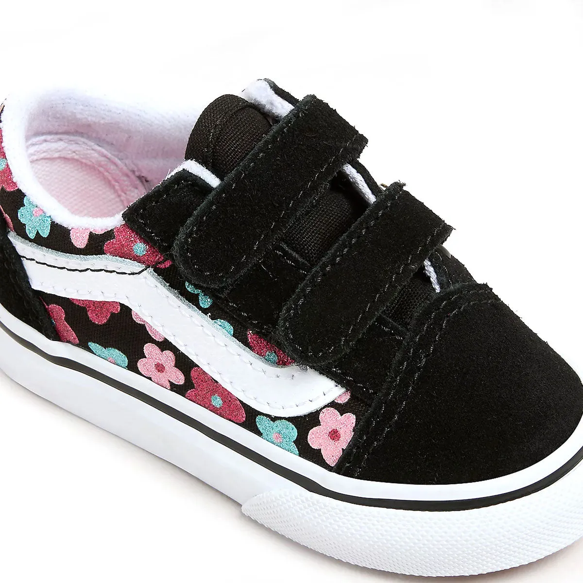 Toddlers Old Skool Hook & Loop 'Flower Glitter' Campus Cool
