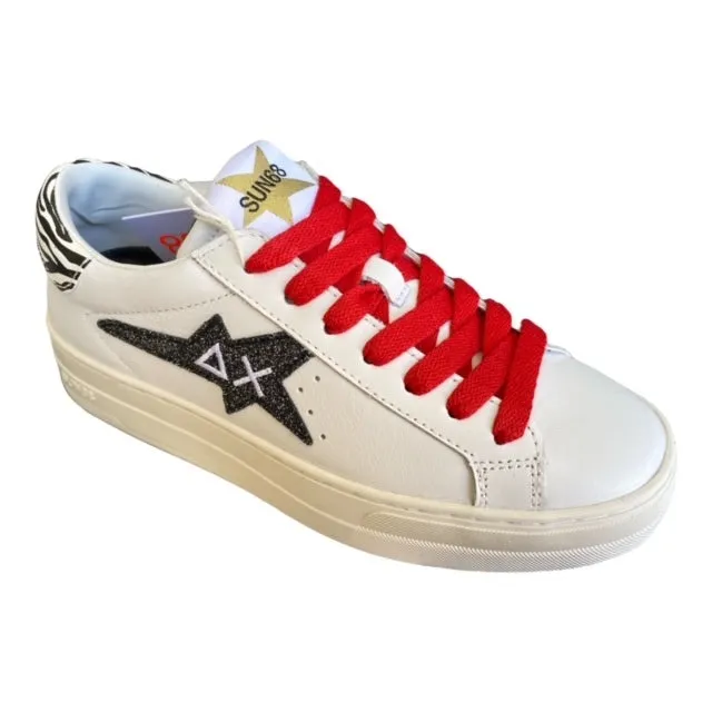 Sun68 scarpa sneakers da donna Betty Z32221 0111 bianco-nero running in 5K races shoes