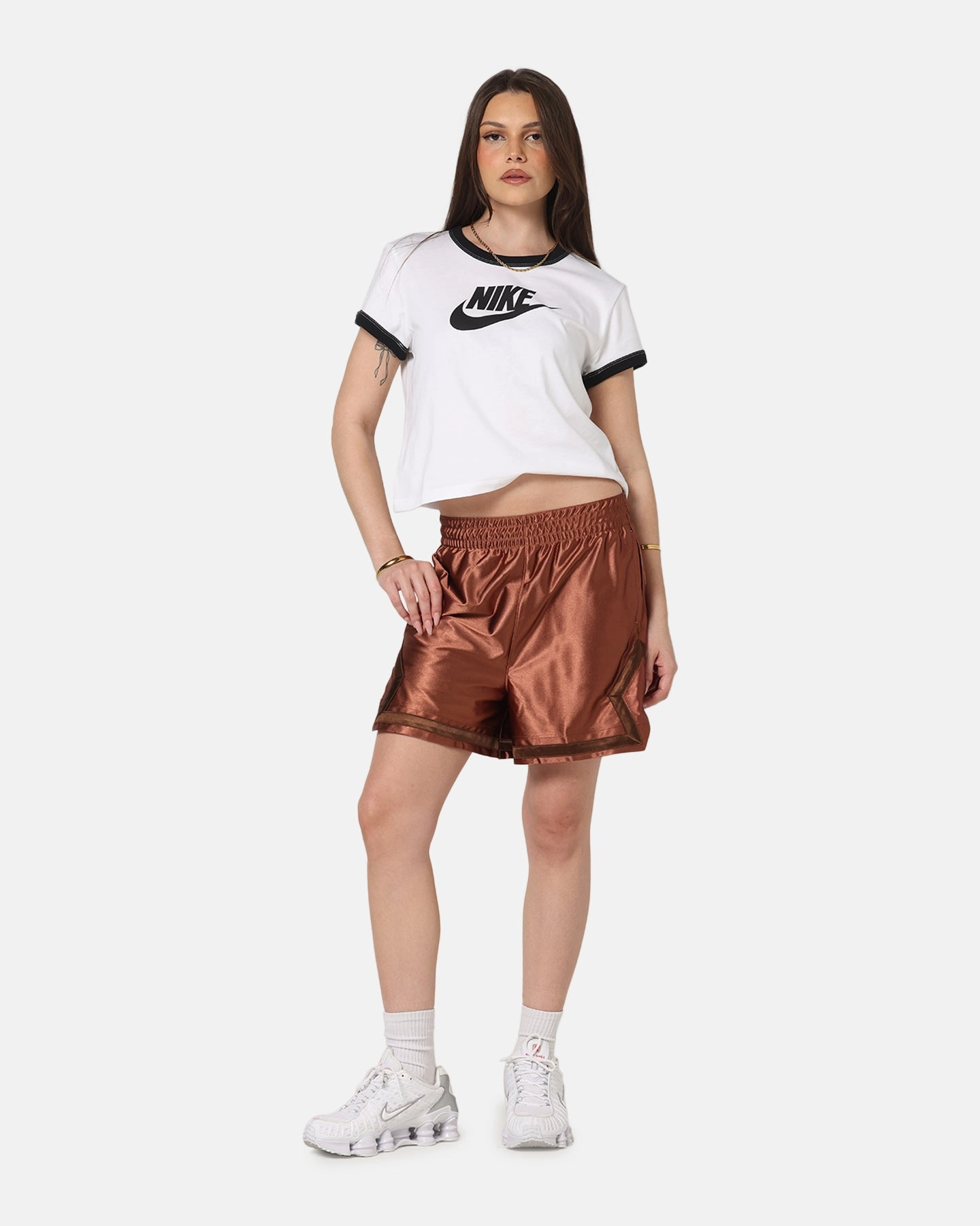 Stylish Appearance ReinforcedSeams Jordan Women's Dri-FIT 4" Diamond Shorts Metallic Red