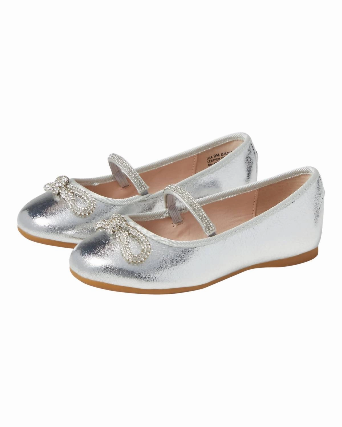 Weekend Comfort Knit Surface Girl's Kendalla Flats In Silver Crackle