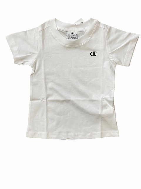 Champion 2T-shirt manica corta da ragazza Legacy American CLassics C Logo 404237 WW009 WHT/LVN bianco-glicine High Density Knit Lightweight Wear