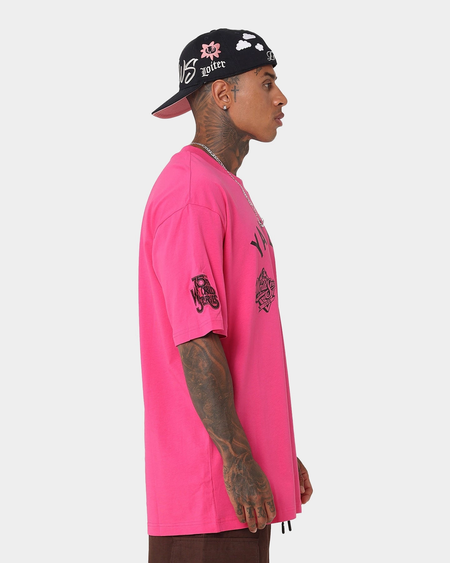 New Era New York Yankees 'Tropical Punch Script Pack' Oversized T-Shirt Hot Pink Functional Wearable