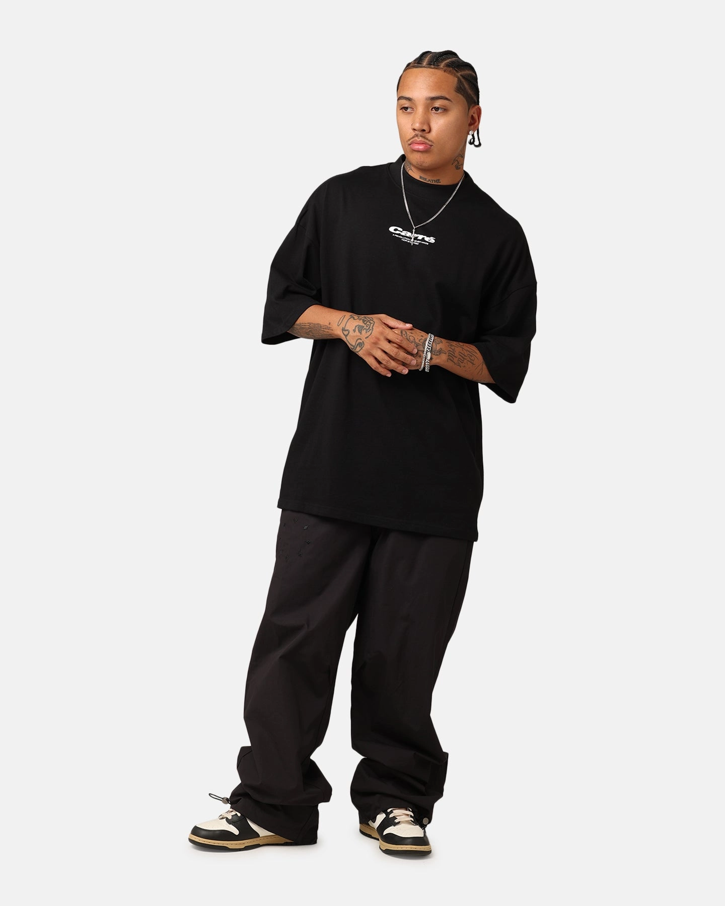 GarmentDyedTexture Carr?? Blasted Oversized T-Shirt Black