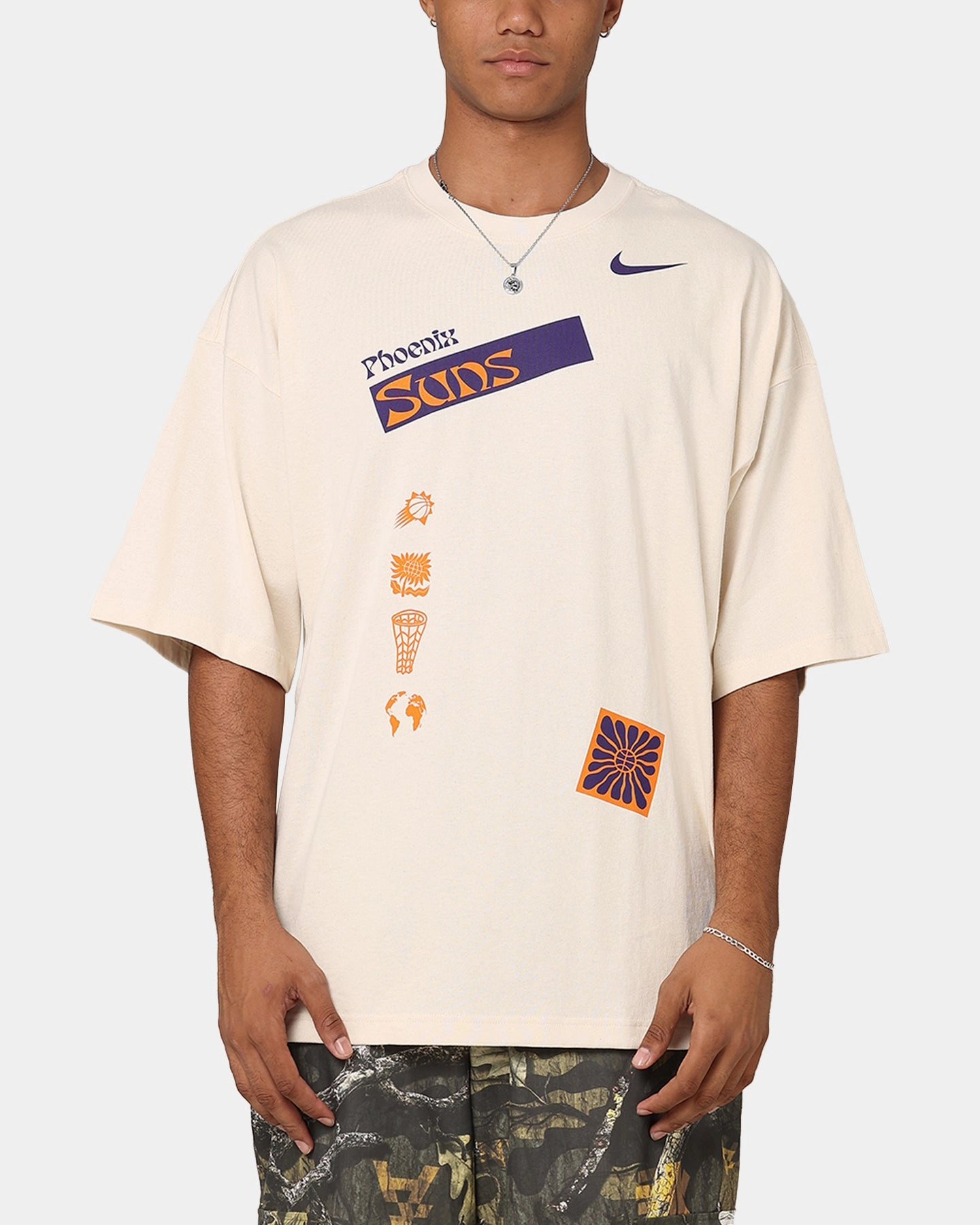 Perfect for Vacation Seasonal Outfit Phoenix Suns Heat NBA Courtside Oversized T-Shirt Pure