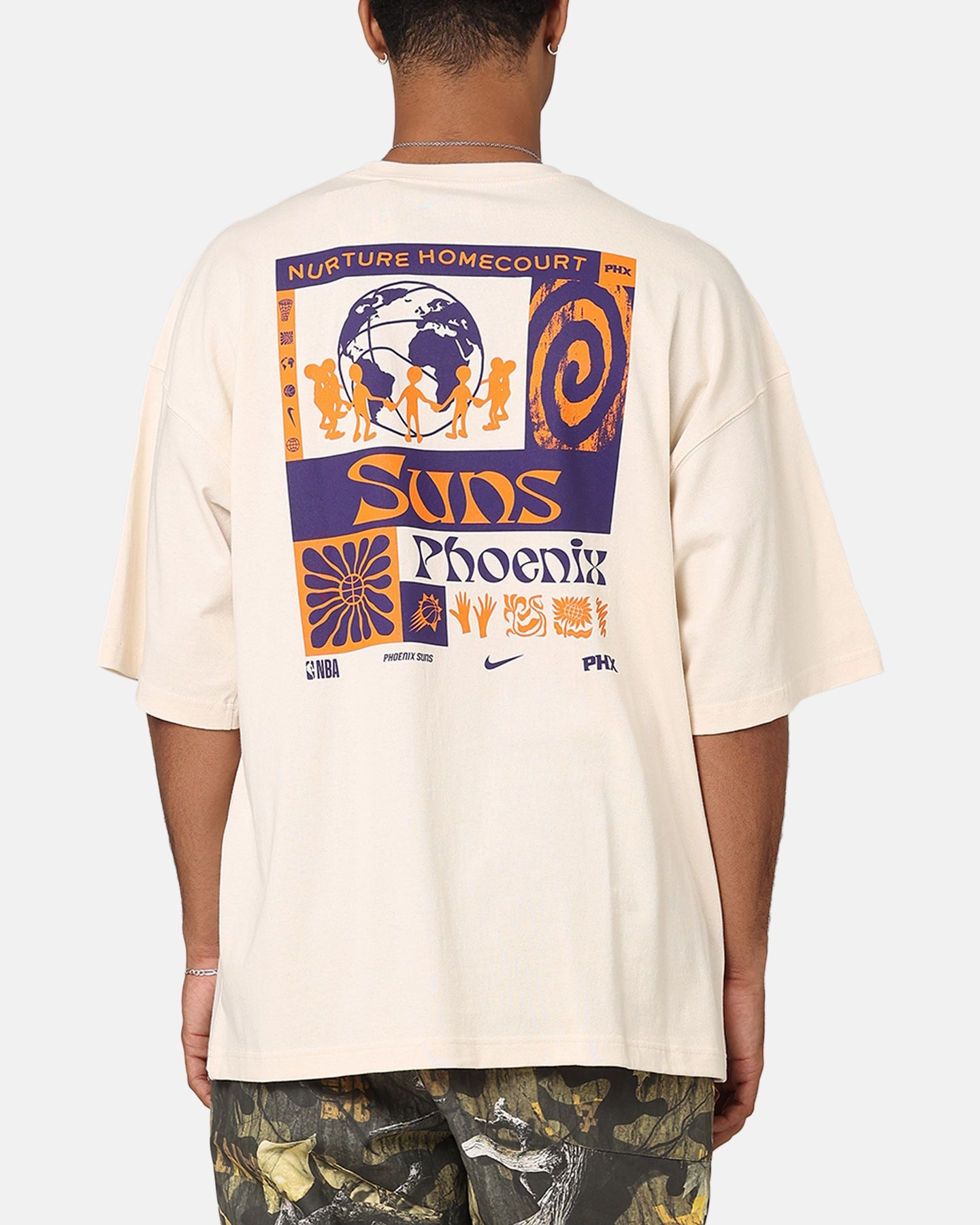 Phoenix Suns Heat NBA Courtside Oversized T-Shirt Pure sequined details