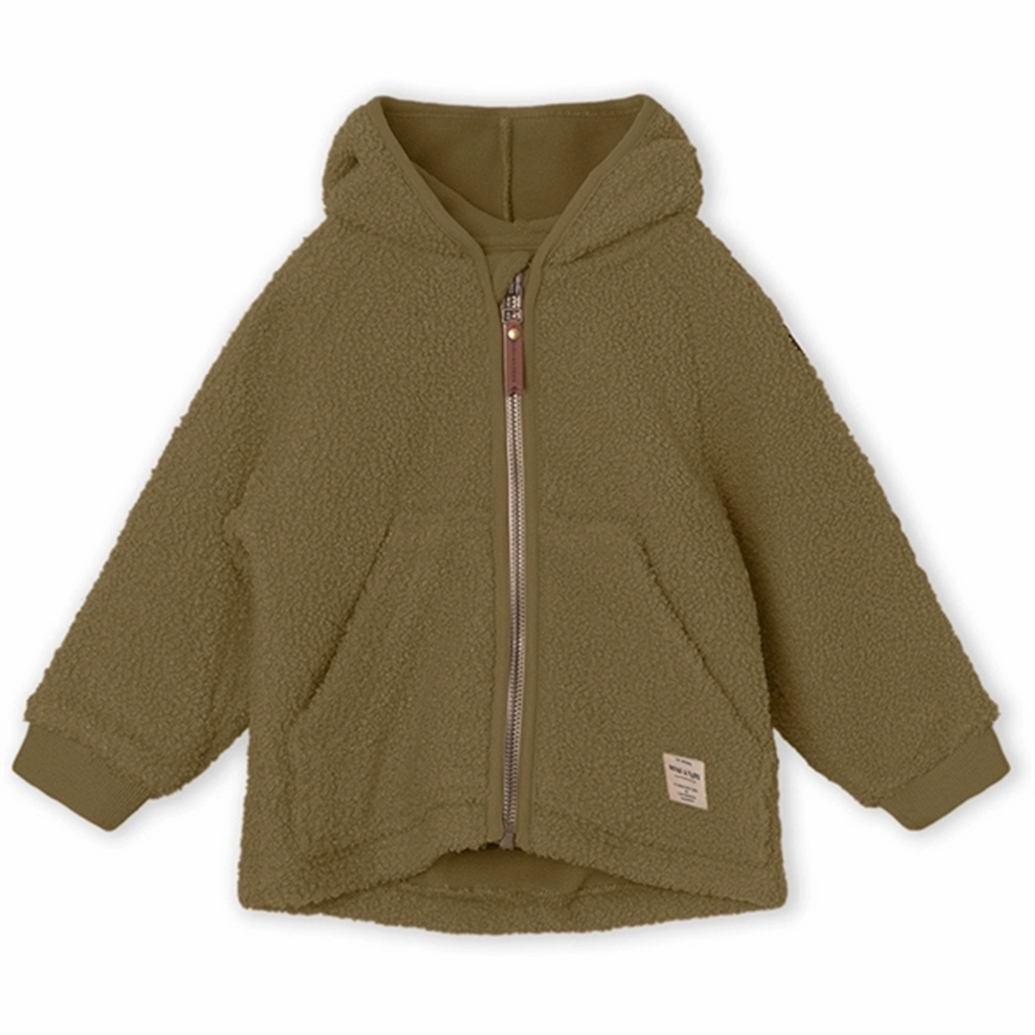 NonIrritatingLining MINI A TURE Liff Teddy Fleece jacket Capers Green