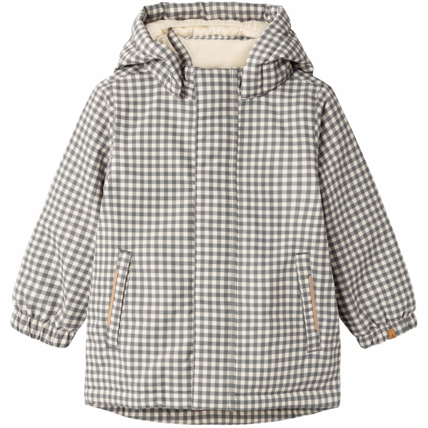 Lil'Atelier Pewter Lasnow10 Jacket AOP 1Fo Clean Fit Design Fleece Lined Interior