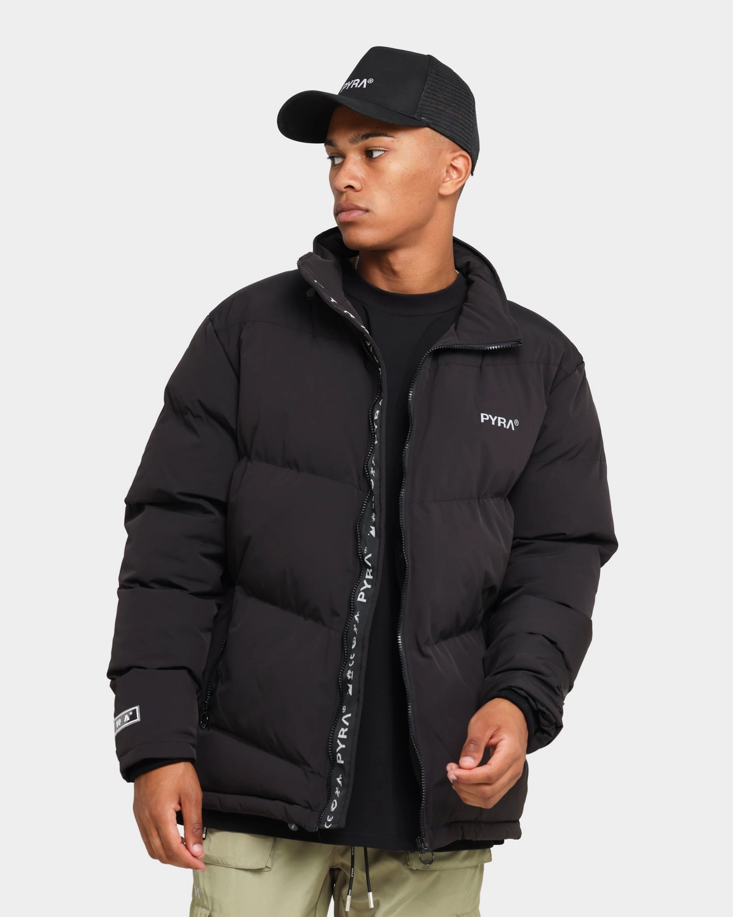 PYRA Padded Puffa Jacket Black StretchMaterial Deal